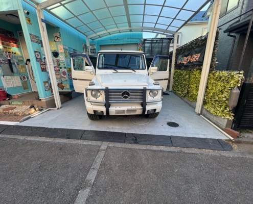 メルセデスベンツ Gクラス 天井張り替え施工 東京都世田谷区 施工車両外観